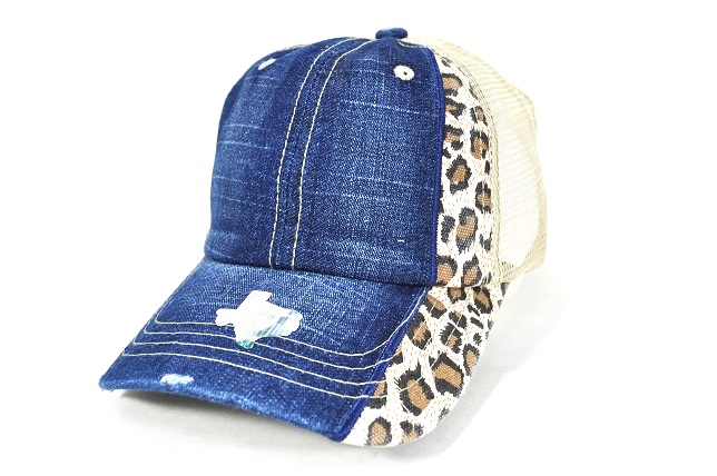 057-PIGMENT B.DENIM SIDE LEOPARD BROWN/BEIGE MESH